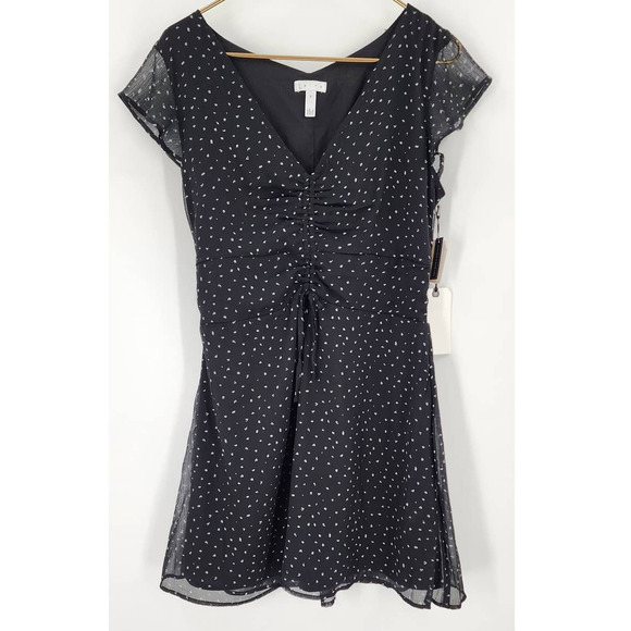 NWT New Leith Black Spaced‎ Sketch Ditsy Dot Minimalist Dress Medium - Picture 1 of 8